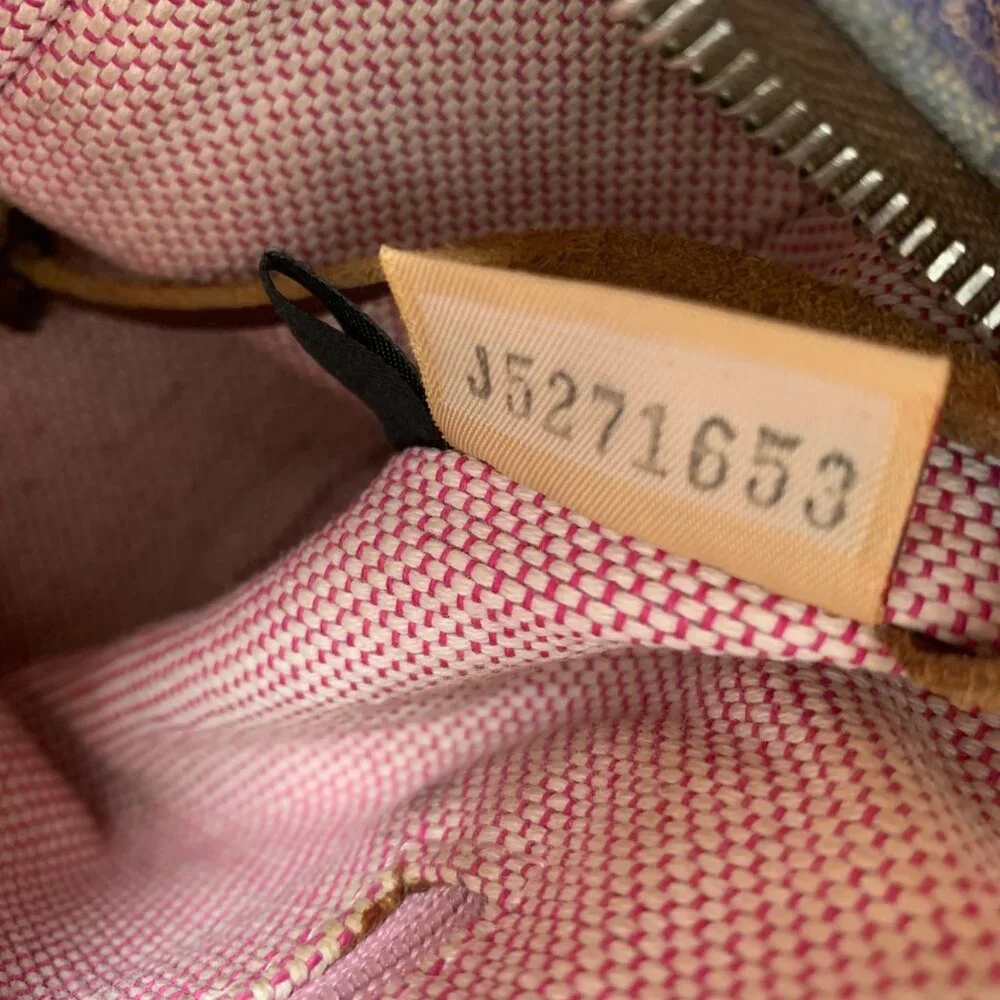 Dooney Bourke Blue Denim Jeans DB Logo Brown Leather Mini Hobo Bag Vintage Y2K